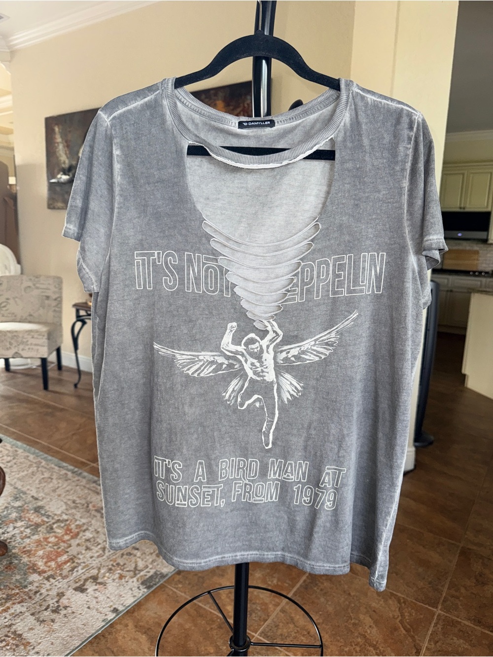 Damyller It’s Not Zepplin Distressed Tee - Size Medium